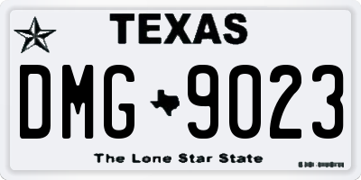TX license plate DMG9023