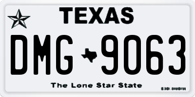 TX license plate DMG9063