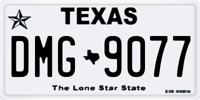 TX license plate DMG9077