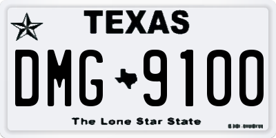 TX license plate DMG9100