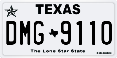 TX license plate DMG9110