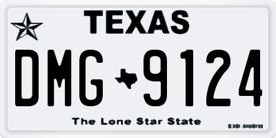 TX license plate DMG9124