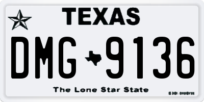 TX license plate DMG9136