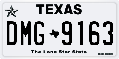 TX license plate DMG9163