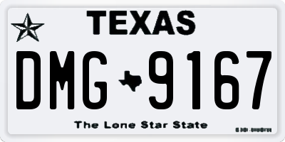 TX license plate DMG9167