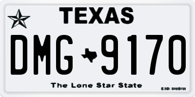 TX license plate DMG9170