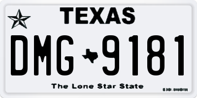 TX license plate DMG9181