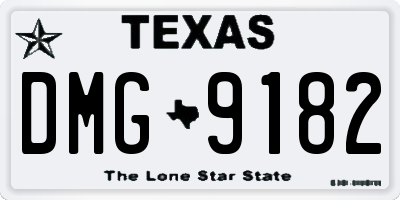 TX license plate DMG9182