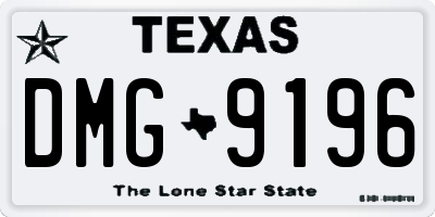 TX license plate DMG9196
