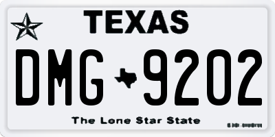 TX license plate DMG9202