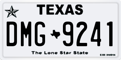 TX license plate DMG9241