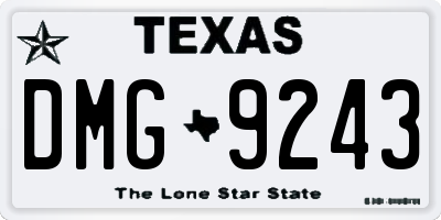 TX license plate DMG9243