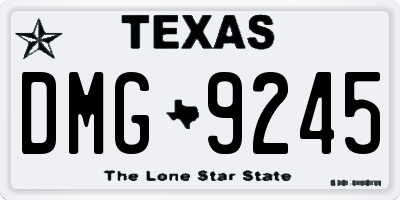 TX license plate DMG9245