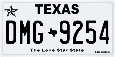 TX license plate DMG9254