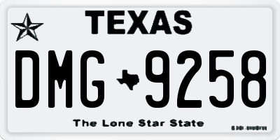 TX license plate DMG9258