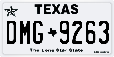TX license plate DMG9263