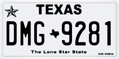 TX license plate DMG9281