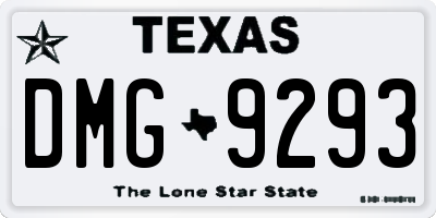 TX license plate DMG9293