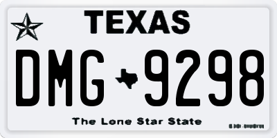 TX license plate DMG9298