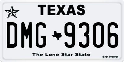 TX license plate DMG9306
