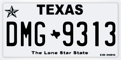TX license plate DMG9313
