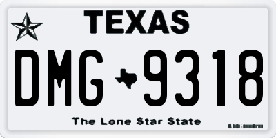 TX license plate DMG9318