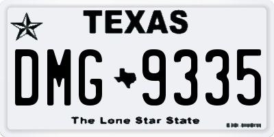 TX license plate DMG9335