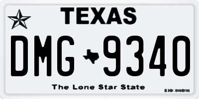 TX license plate DMG9340