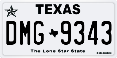 TX license plate DMG9343