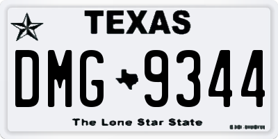 TX license plate DMG9344