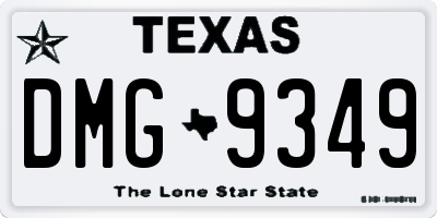 TX license plate DMG9349