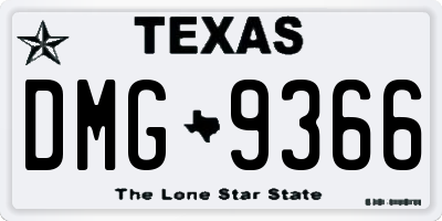 TX license plate DMG9366