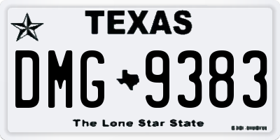 TX license plate DMG9383