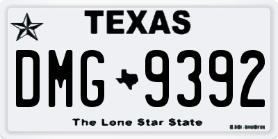 TX license plate DMG9392