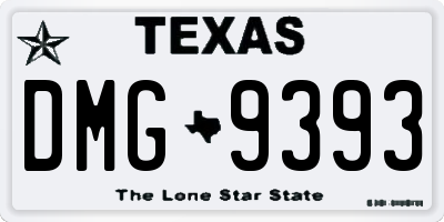 TX license plate DMG9393