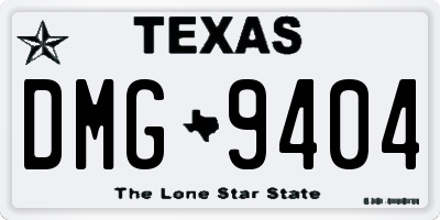 TX license plate DMG9404