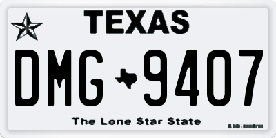 TX license plate DMG9407