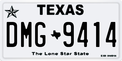 TX license plate DMG9414
