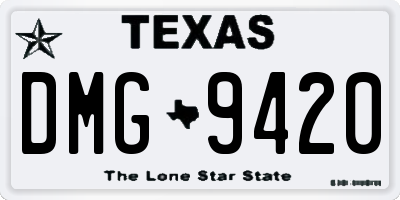 TX license plate DMG9420
