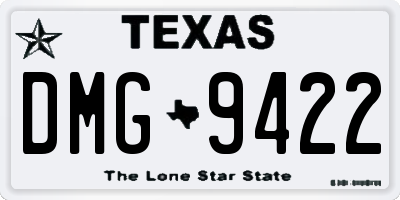 TX license plate DMG9422
