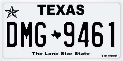 TX license plate DMG9461