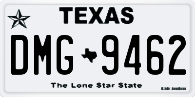 TX license plate DMG9462