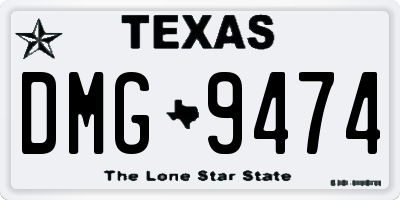TX license plate DMG9474