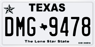 TX license plate DMG9478