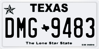 TX license plate DMG9483