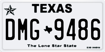 TX license plate DMG9486