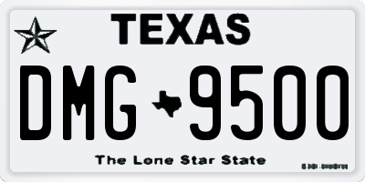 TX license plate DMG9500