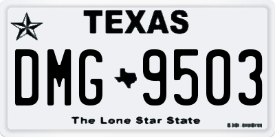 TX license plate DMG9503
