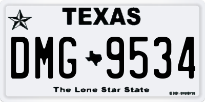 TX license plate DMG9534