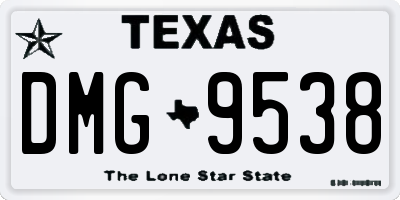 TX license plate DMG9538